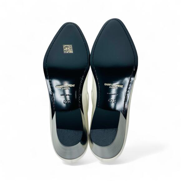 NIB Saint Laurent Vassili Boots EU 42.5 US 9.5 Smooth Leather Ivory White $1,250 - Picture 10 of 13